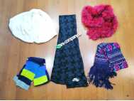 Scarves, second hand hats